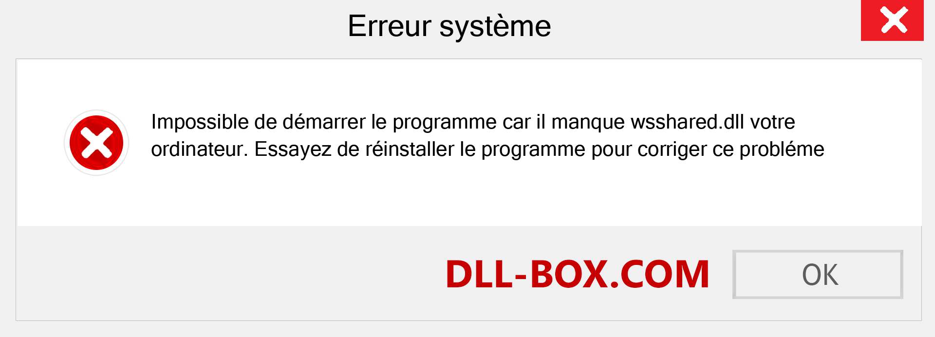 Le fichier wsshared.dll est manquant ?. Télécharger pour Windows 7, 8, 10 - Correction de l'erreur manquante wsshared dll sur Windows, photos, images